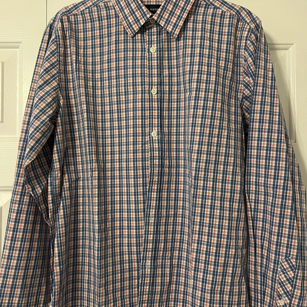 Jack Maverick Classic Blue and Orange Checkered Men's Shirt